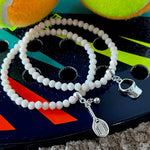 Dupla Pulseiras de Cristal Off-White - Beach Tennis