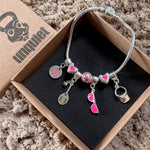 Pulseira com Berloques Pink Beach Tennis