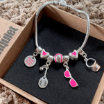 Pulseira com Berloques Pink Beach Tennis