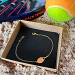 Pulseira Raquete Beach Tennis Dourada e PInk